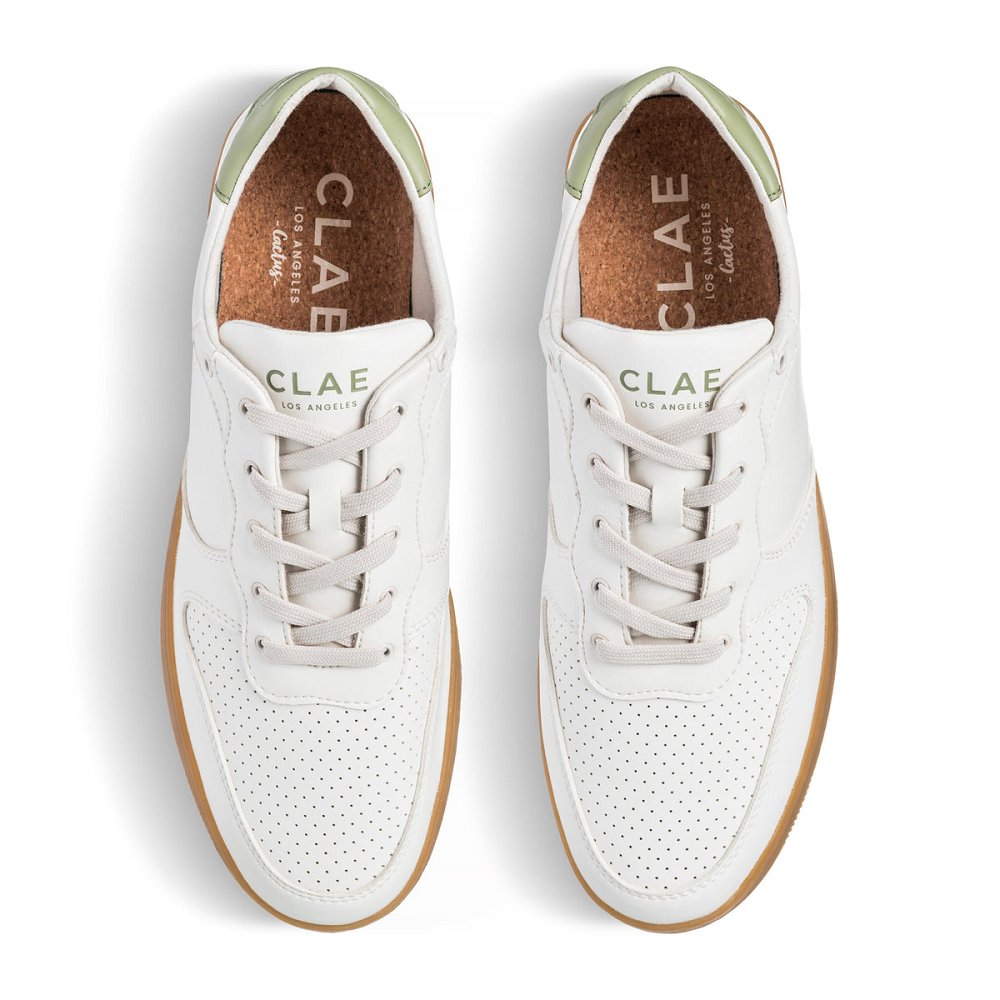 CLAE MALONE CACTUS Shoes Mens USA975-W36 In White Light Gum